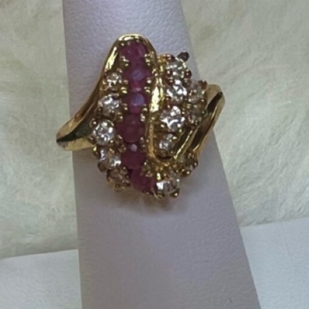 GORGEOUS vintage SETA waterfall cluster ring size 7